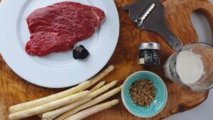 černý lanýž a steak