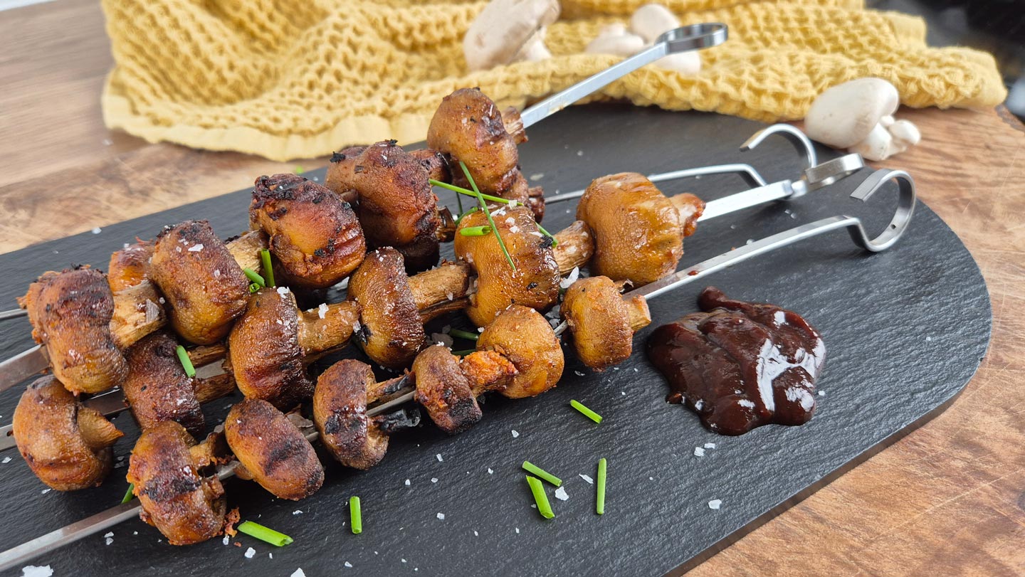 grilované žampiony recept